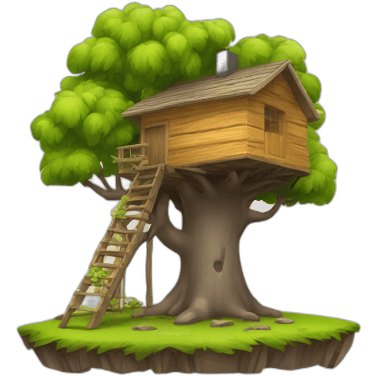 Cabane dans les arbre avec des pallete emoji