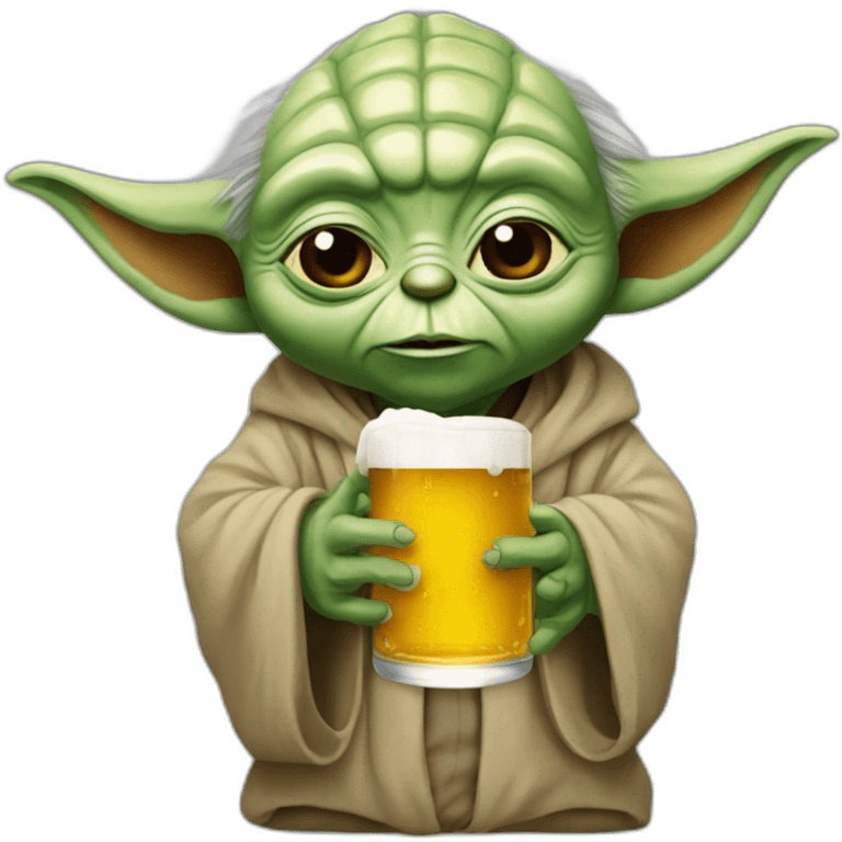 Yoda buvant une bière emoji