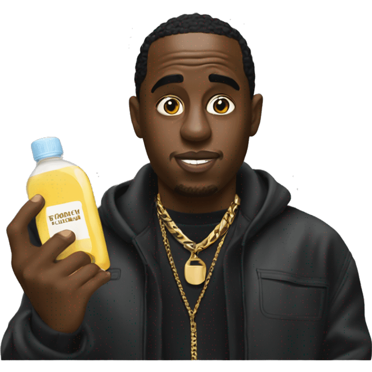 Puff Daddy holding baby oil emoji