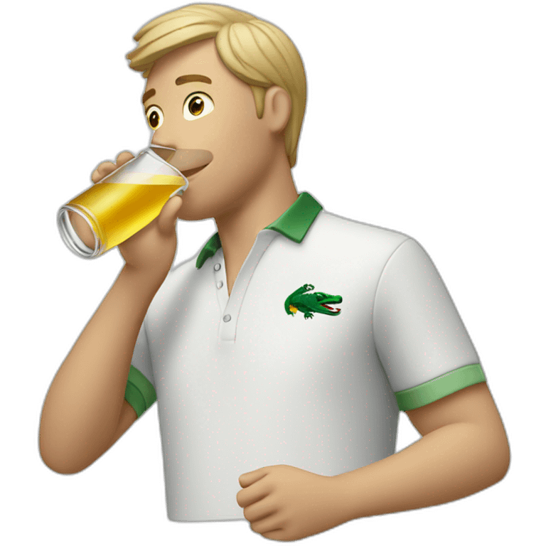 Drinking and using lacoste emoji