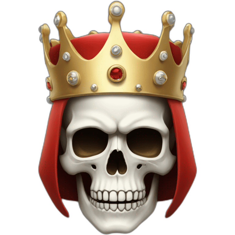 Skull king crown red emoji