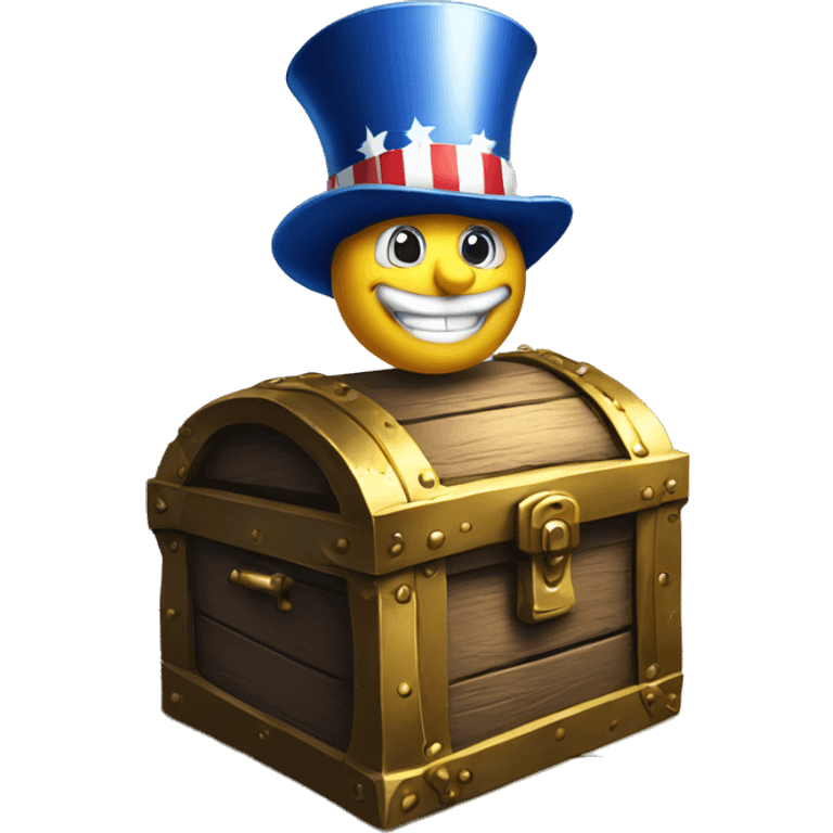  uncle sam on the treasure chest emoji