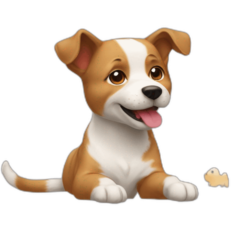 chat se battant avec chien emoji