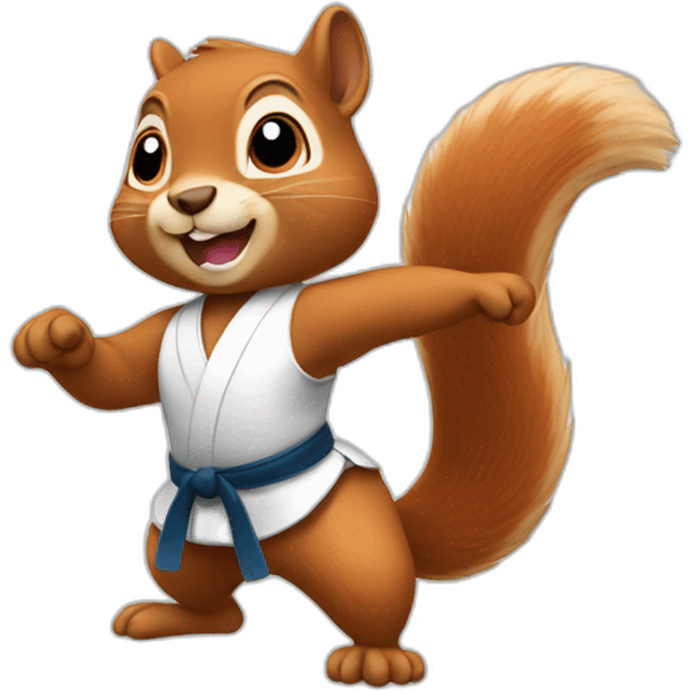 Squirrel doing karate emoji