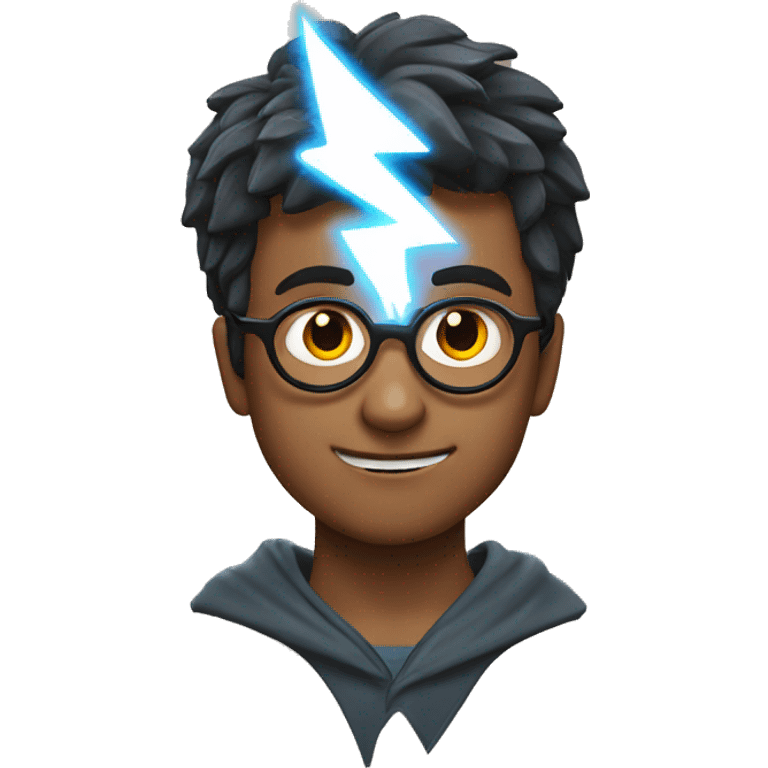 Harry Potter with a lightning bolt symbol on his forehead emoji