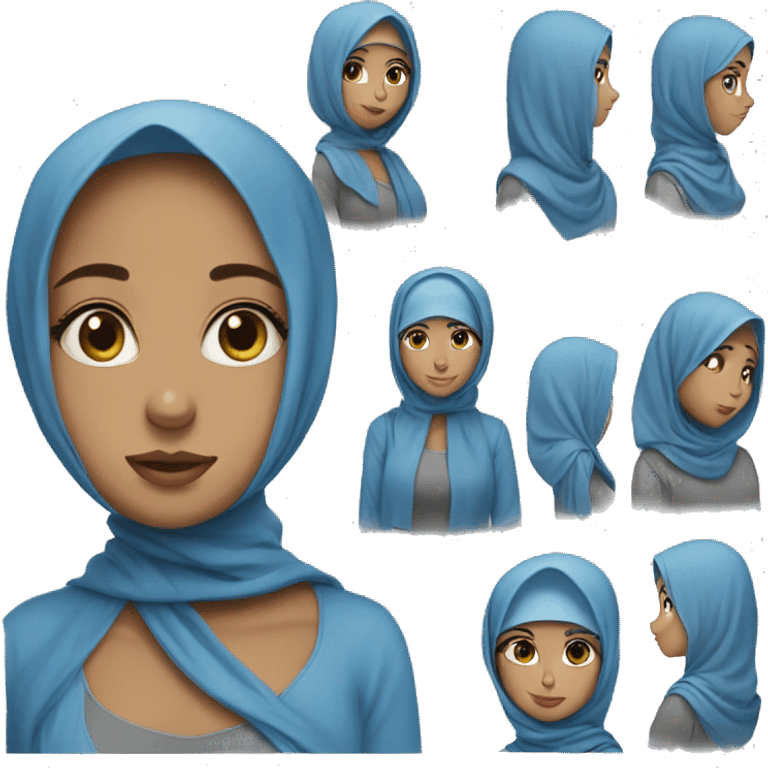 Girl with blue hijab emoji