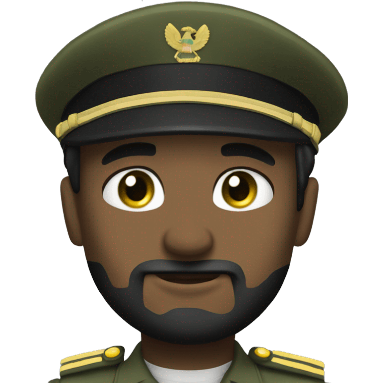 Military man surgent with green eyes and black hair emoji