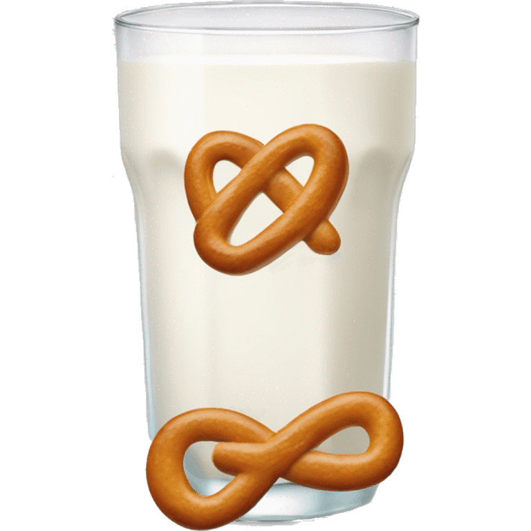 A glass of milk with a pretzel emoji