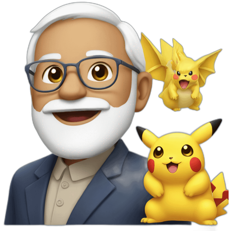 Modi with pokemon emoji