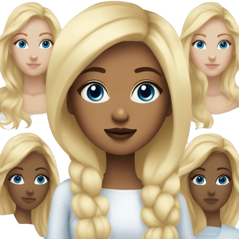 Blonde girl with blue eyes spa day emoji