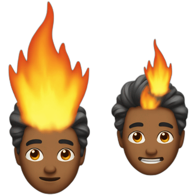 man with hair on fire emoji