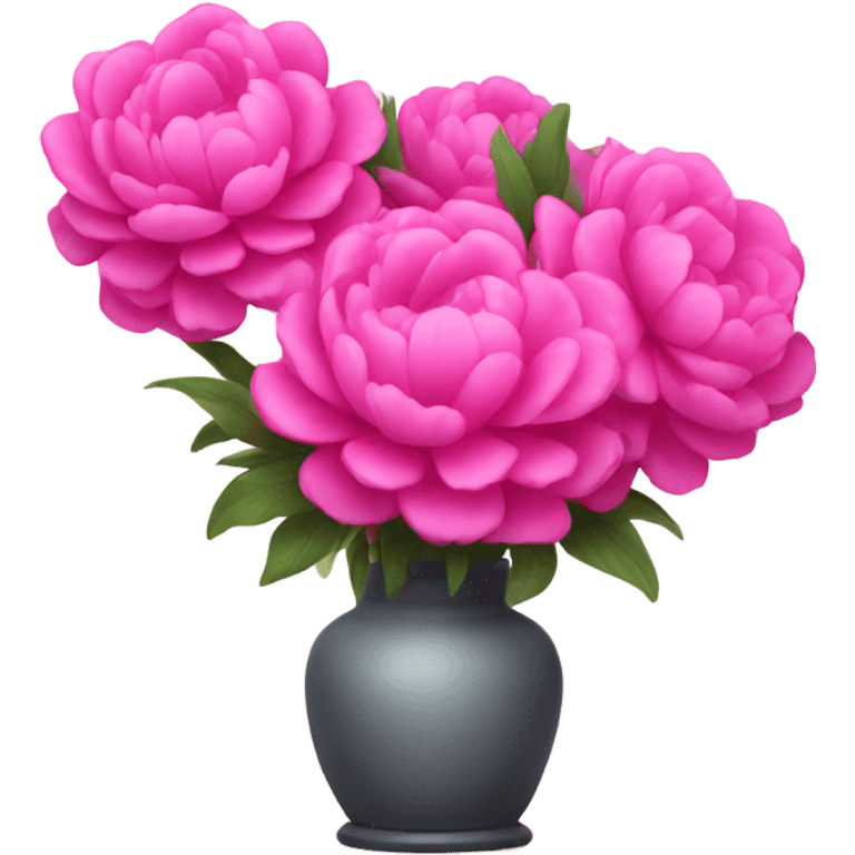 Bright pink pions in vase emoji