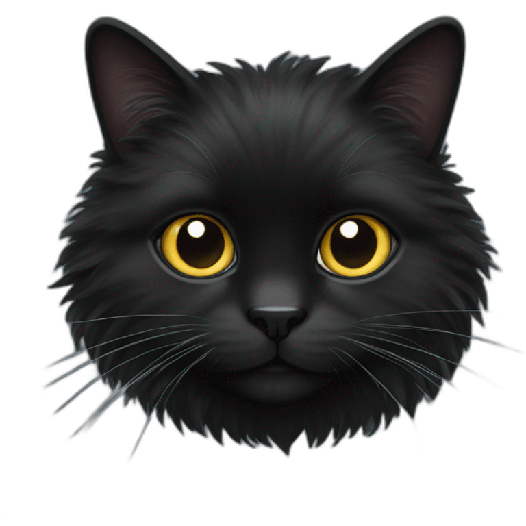 black fluffy ccat emoji