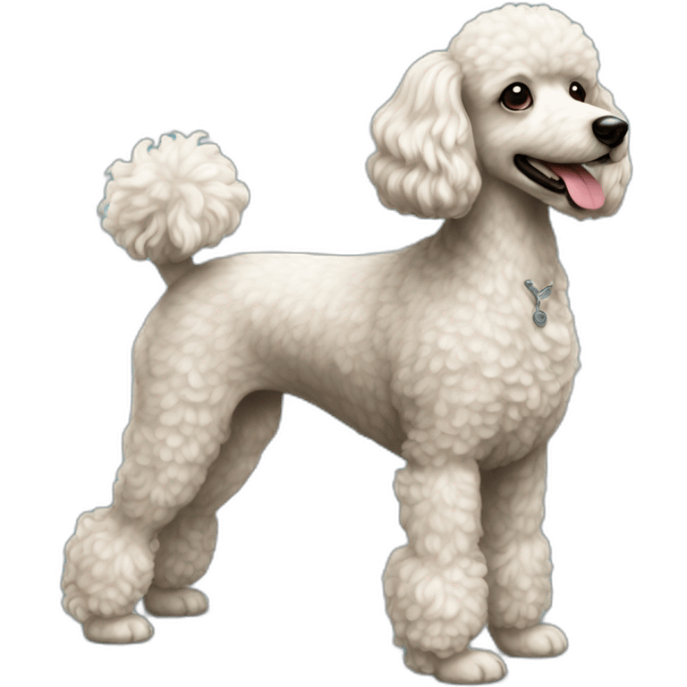 Dog poodle miniature full-height emoji