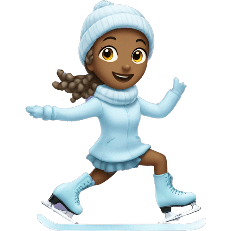 A girl ice skating emoji