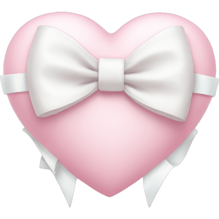 Pastel pink heart with white bow emoji