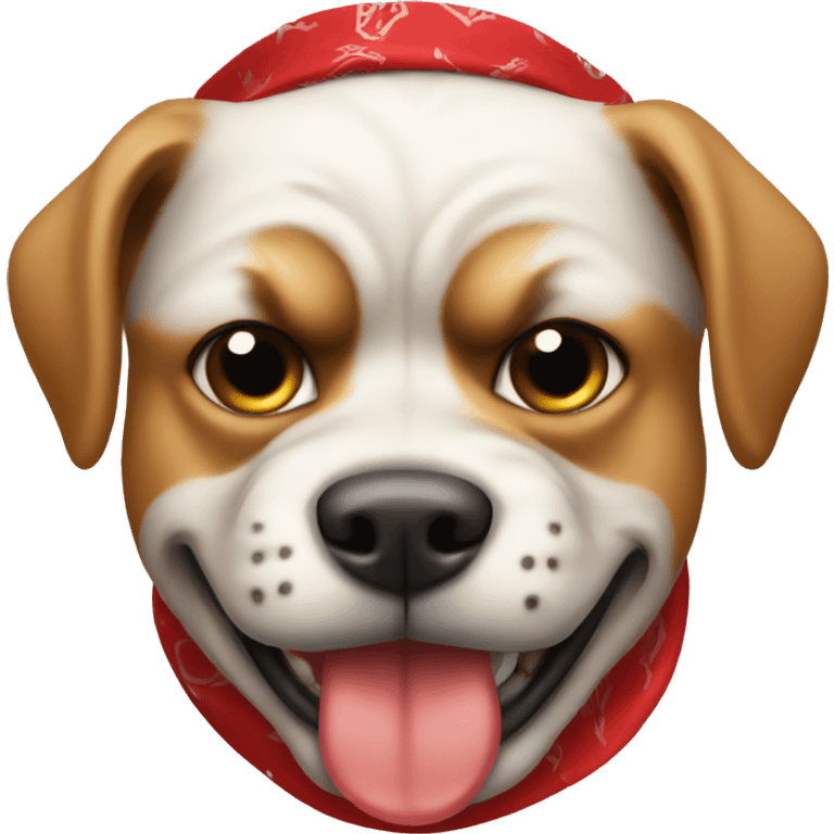 an angry dog with a red bandana face mask  emoji