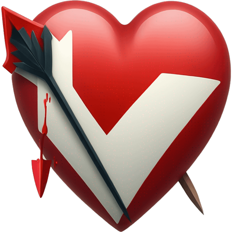 A bleeding red heart with an arrow diagonally emoji