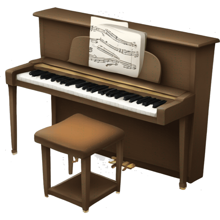 Piano toca piano with heaphones on the piano chair  emoji