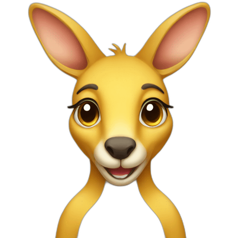 Cute yellow kangaroo emoji