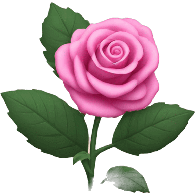 Pink rose plant round emoji