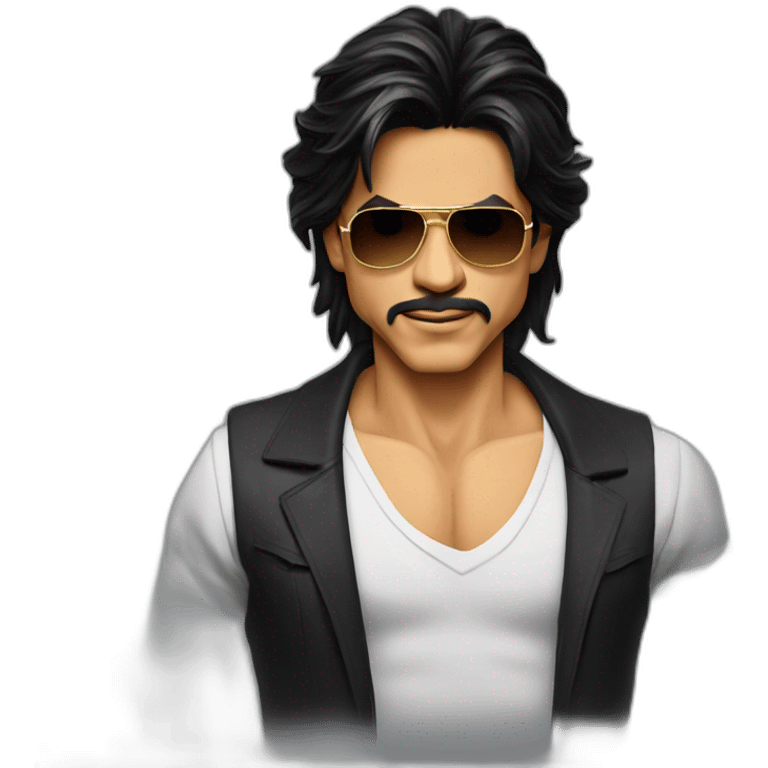 shahrukh khan long hairs tied emoji