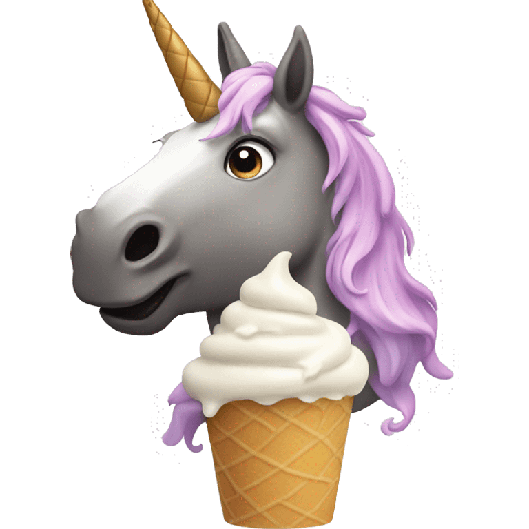 unicorn eating ice cream emoji