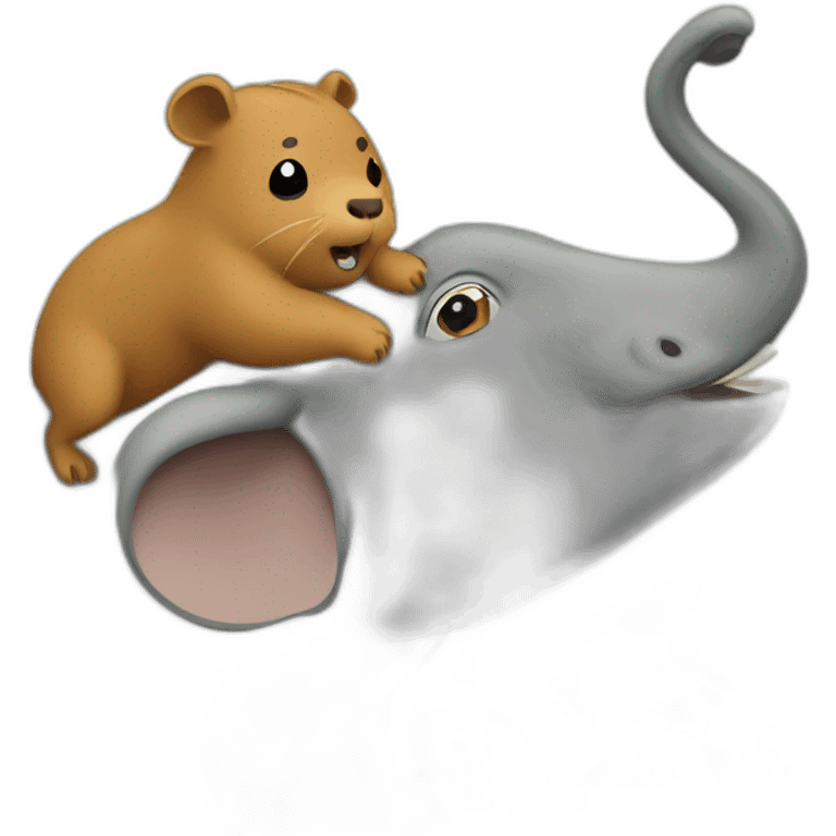 capybara fighting an elephant emoji