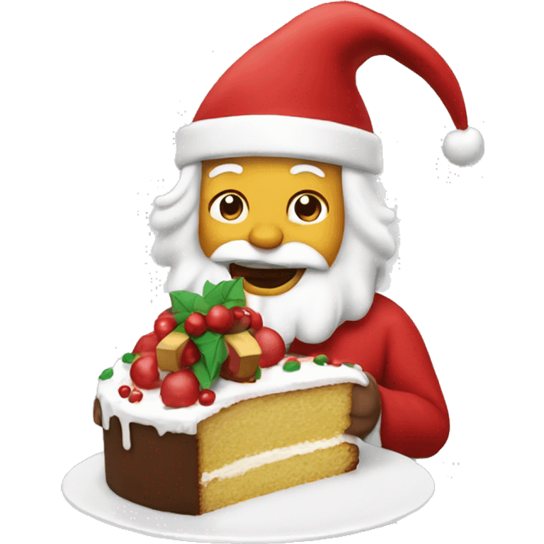 Santa eating cake emoji