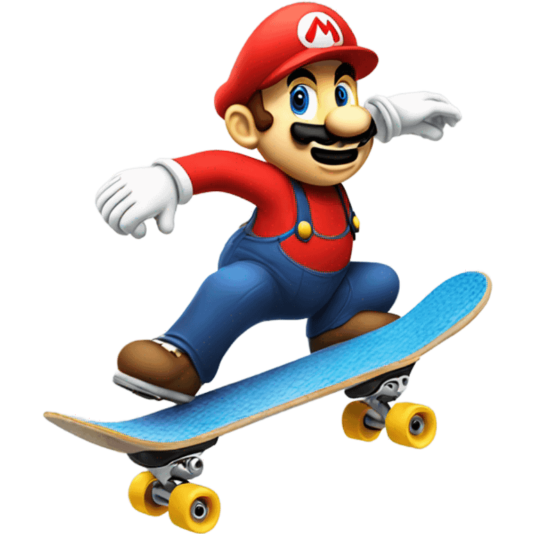 Mario  skate boarding emoji