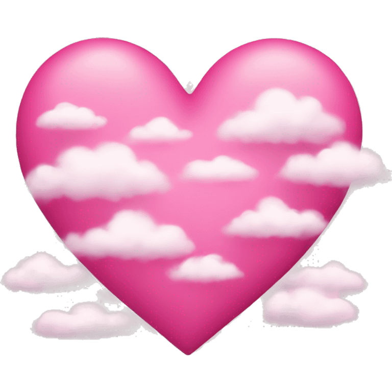 Pink heart with clouds emoji