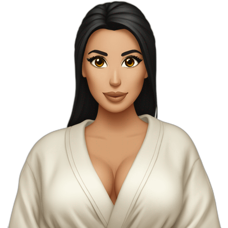 Kim kardashian in a bathrobe emoji