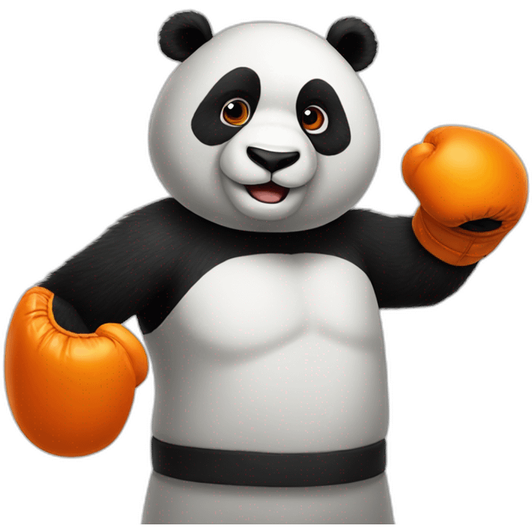 panda with orange boxing gloves emoji