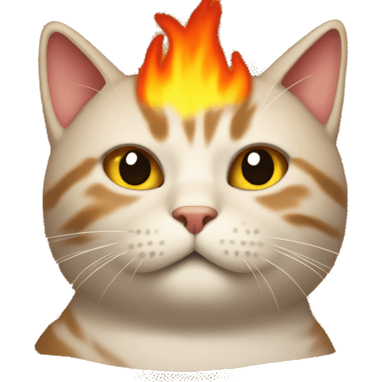 Cat with fireplace in mouth emoji