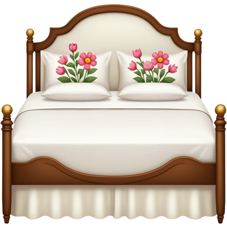 Vintage bed with flower design emoji