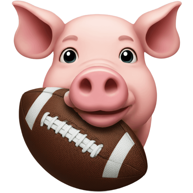 Pig shaped like a football emoji