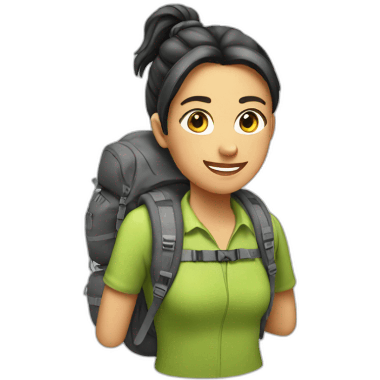 famale Backpackers with ponytail emoji