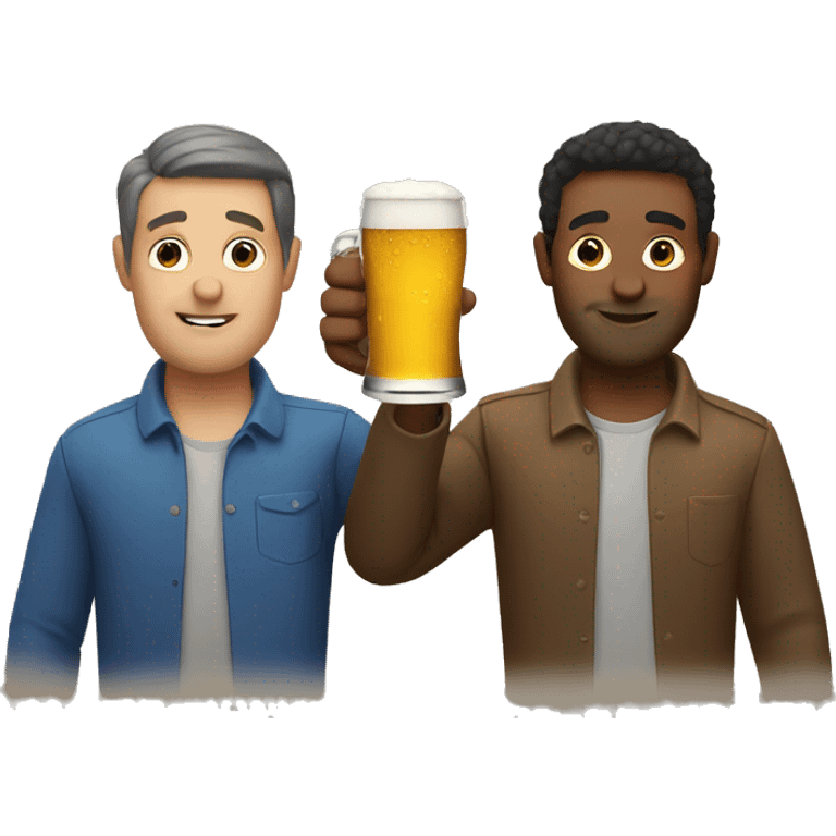 Two Man drinking beers emoji