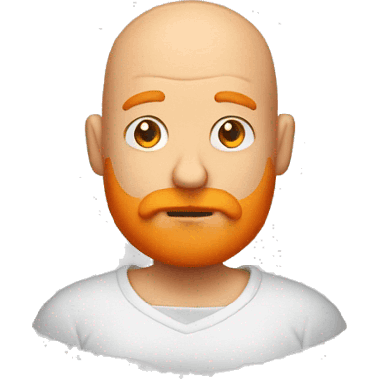 bald man with orange beard and shrugging his shoulders emoji