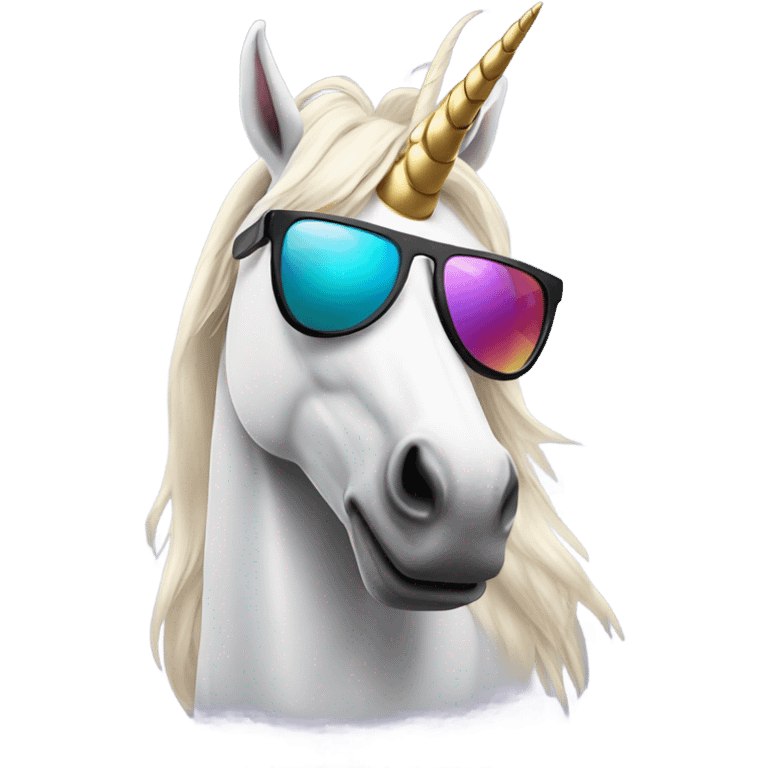 Unicorn with sunglasses emoji