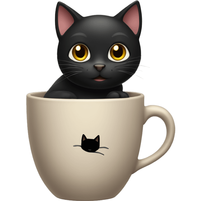 Black cat in cup emoji