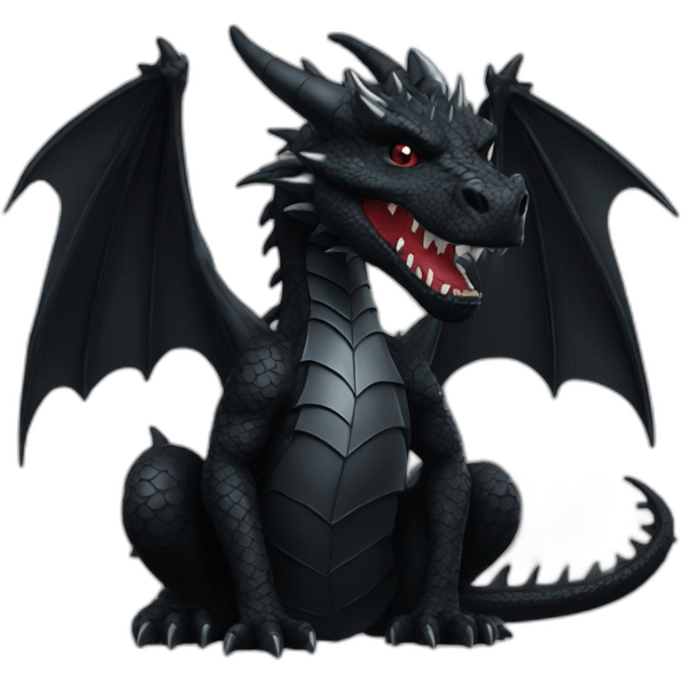 Dragon wearing black gothic heavy metal clothing emoji