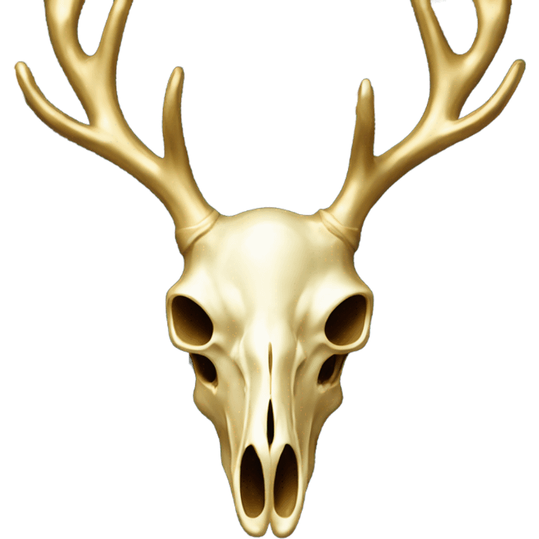 Gold deer skull with floral pattern  emoji