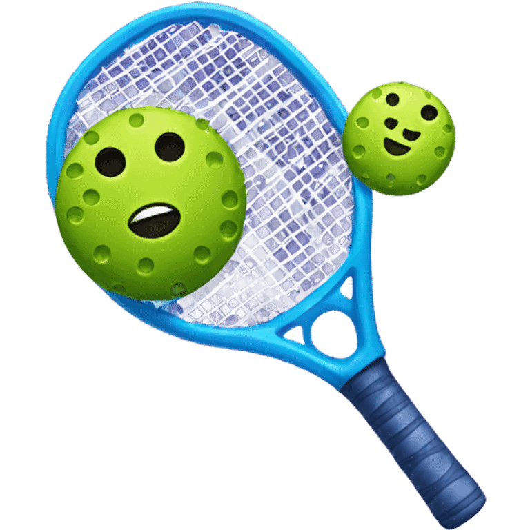 Pickleball racket and a pickleball  emoji