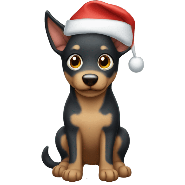 Kelpie in a Santa hat emoji