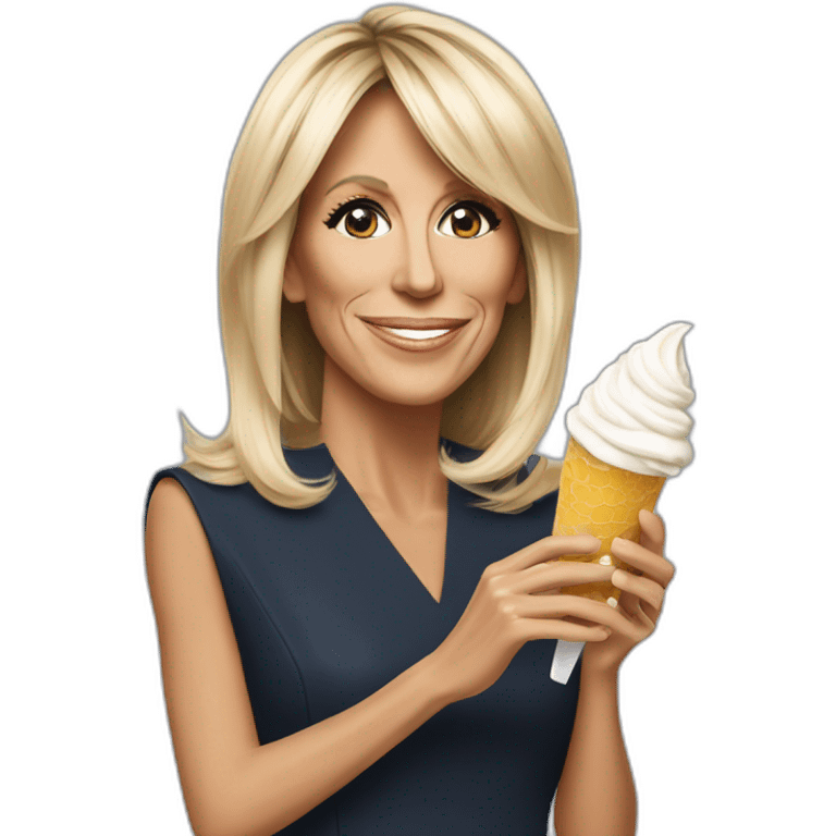 Brigitte Macron vend glaces emoji