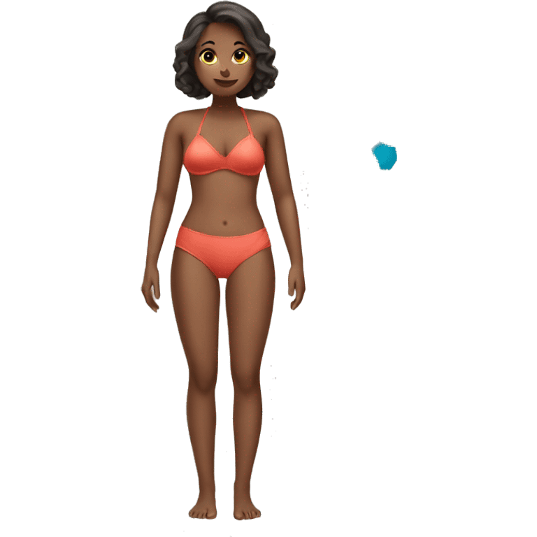 Girl in swimsuit that’s too big emoji