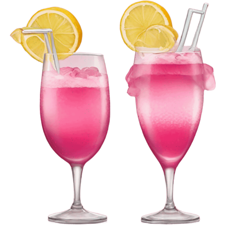 Three pink cocktails emoji