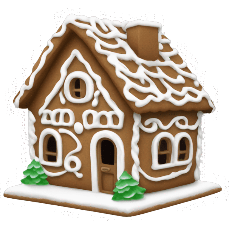 Small gingerbread house with only white details simple emoji