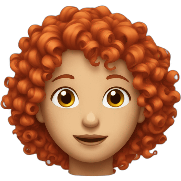 curly red hair CARTOON emoji